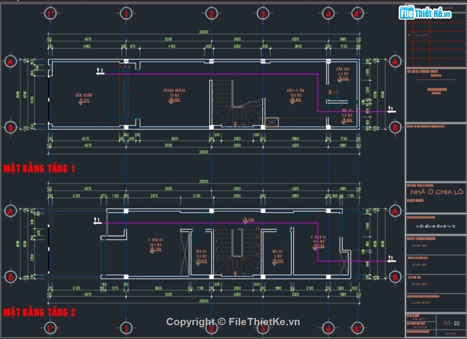 mẫu nhà phố 3 tầng,Cad nhà phố 3 tầng,Nhà phố 3 tầng 4.5x20m,bản vẽ nhà phố 3 tầng,full bản vẽ nhà 3 tầng